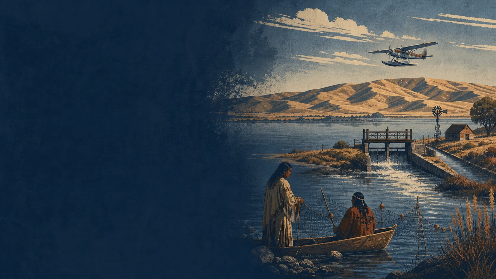The Moses Lake sand dunes meeting open water in the Columbia Basin